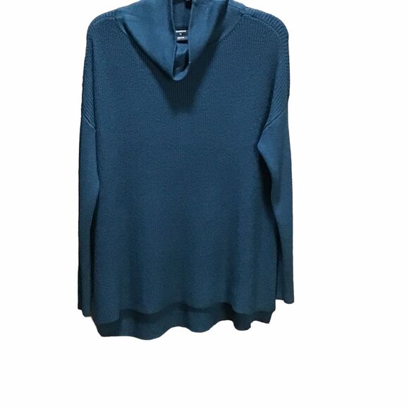 Devotion by Cyrus Sweater Womens Size Small  Cowl Neck Chunky Knit Teal Blue New - Picture 4 of 15